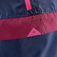 Children's hiking raincoat MH100 navy and pink ages 7-15