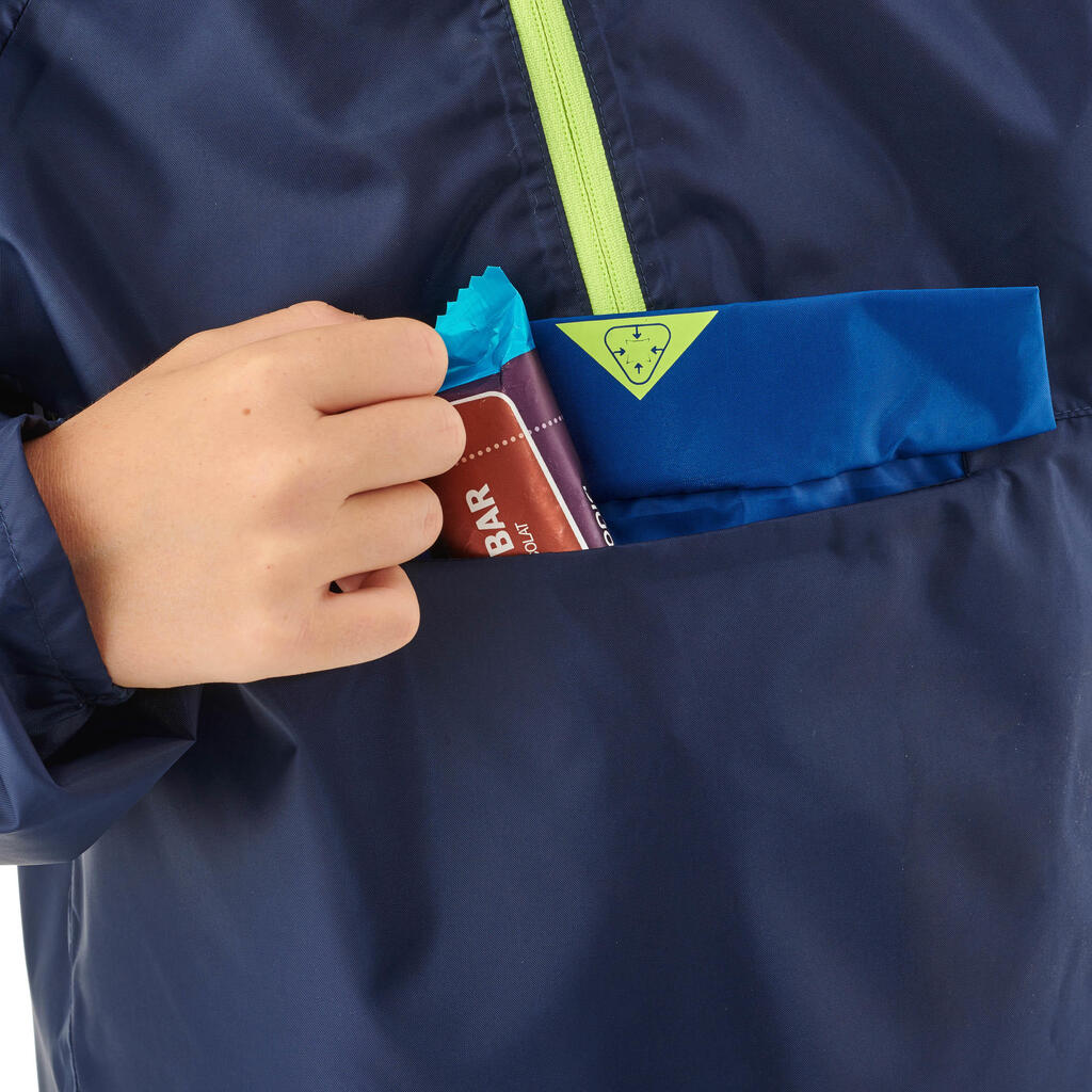 Veste imperméable de randonnée - MH100 bleu marine - enfant 7-15 ans