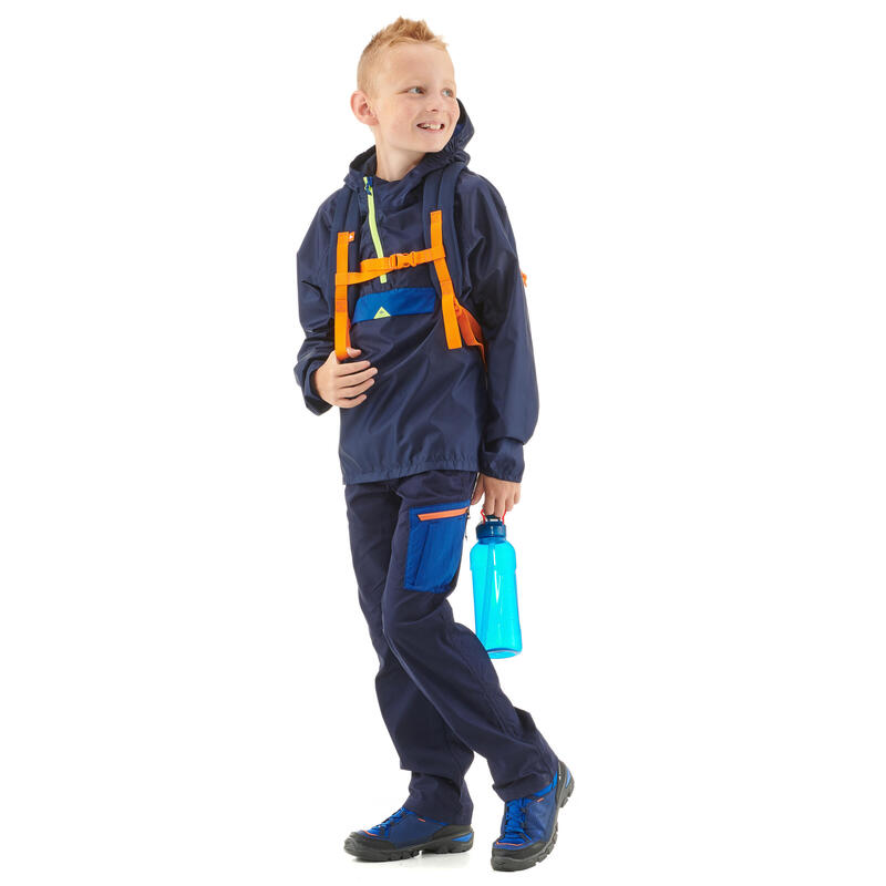 Regenjas voor wandelingen voor kinderen van 7-15 jaar MH100 marineblauw