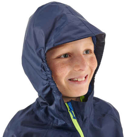 Waterproof Hiking jacket - MH100 Navy - 7-15 years