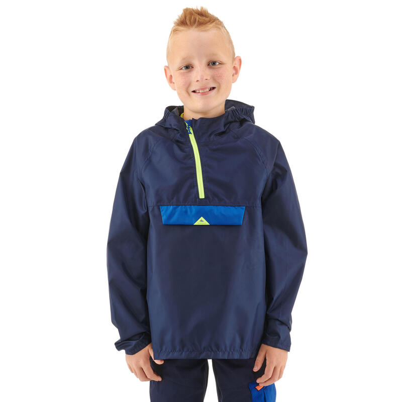 Chubasquero montaña y trekking 1/2 cremallera Niños 7-15 años Quechua MH100 azul
