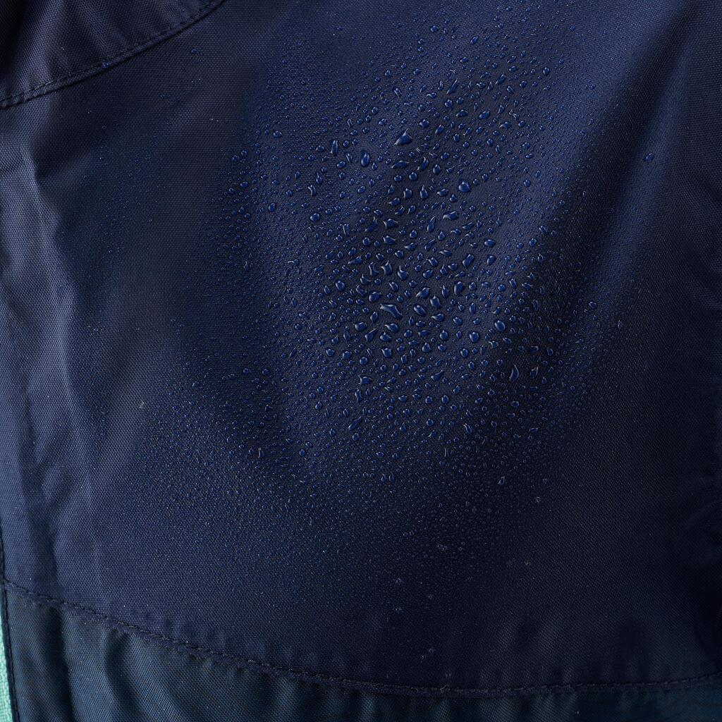 Wanderjacke Kinder Gr. 122–170 wasserdicht Wandern - MH100 Zip dunkelgrün