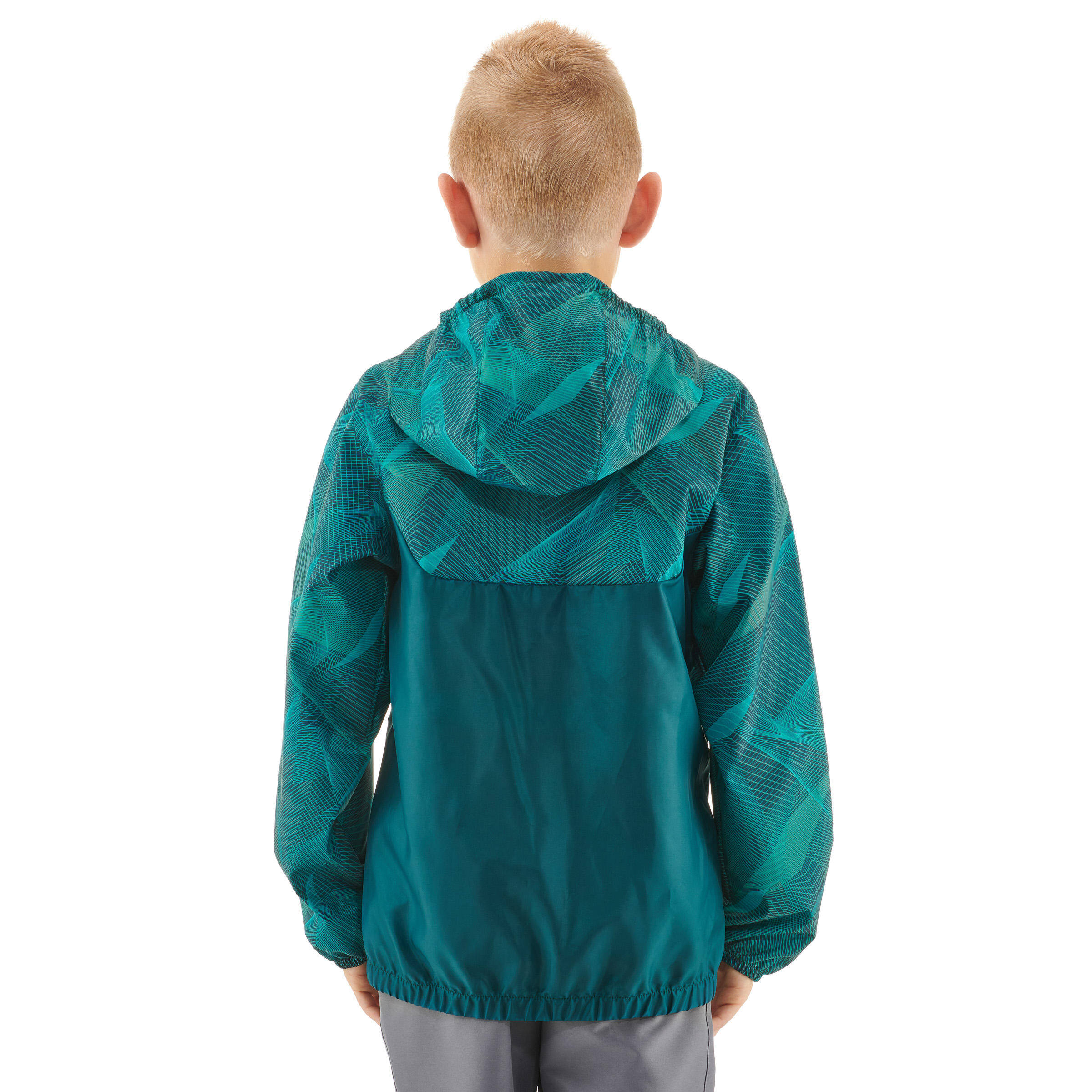 Kid's Raincoat MH150 (Age 7 to 15 Years) - Turquoise Print -  3