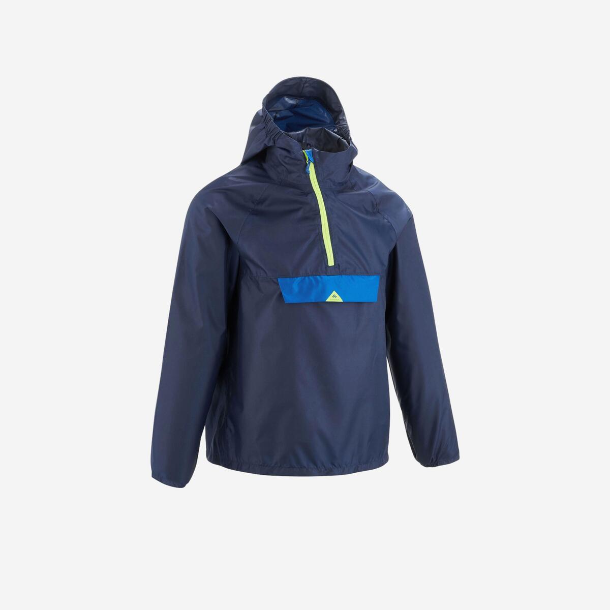 Veste imperméable de randonnée - MH100 bleu marine - enfant 7-15 ans