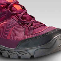 Kids' Velcro Hiking Shoes MH120 LOW 35 to 38 - Purple