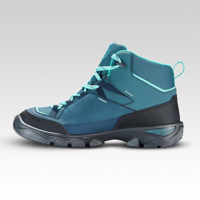 Chaussures imperméables de randonnée - MH120 MID turquoises - enfant 35 AU 38