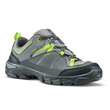 Kids Low Lace-up Hiking Shoes MH120 LOW 35 TO 38 - Grey