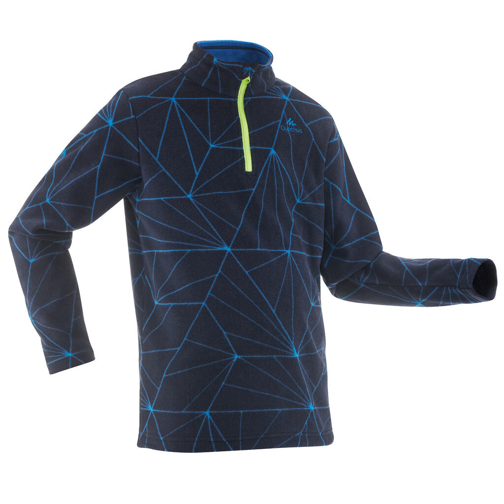 Fleecepullover Wandern MH100 Kinder Jungen 123-172cm blau