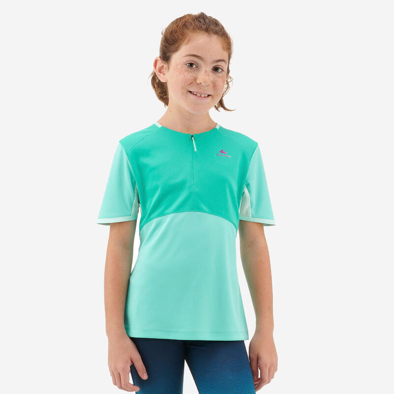 T-shirt trekking bambina MH550 turchese