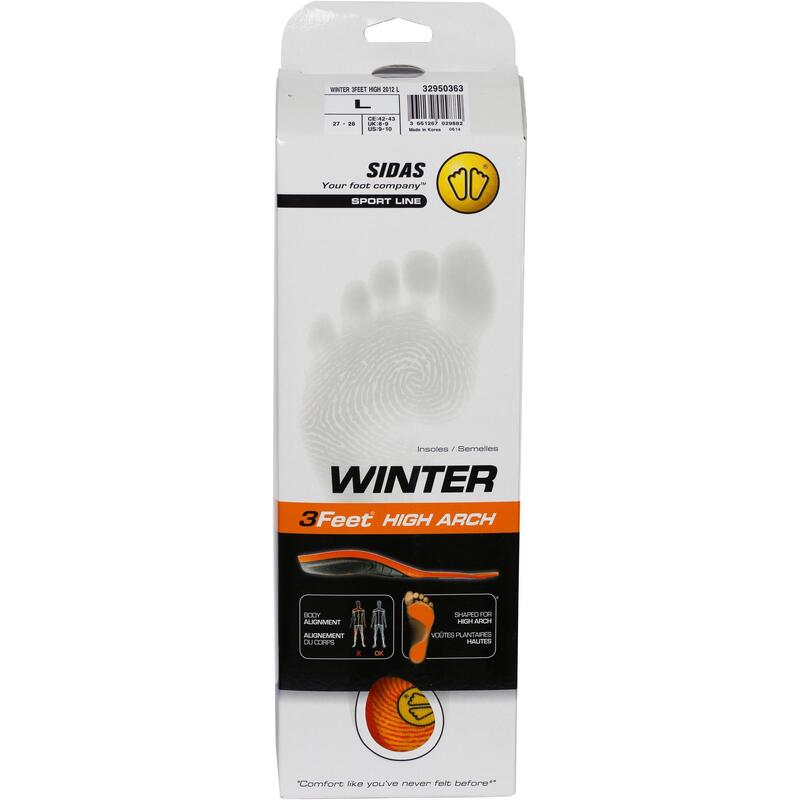 Semelles SIDAS WInter 3Feet pour chaussures de ski  - pieds creux