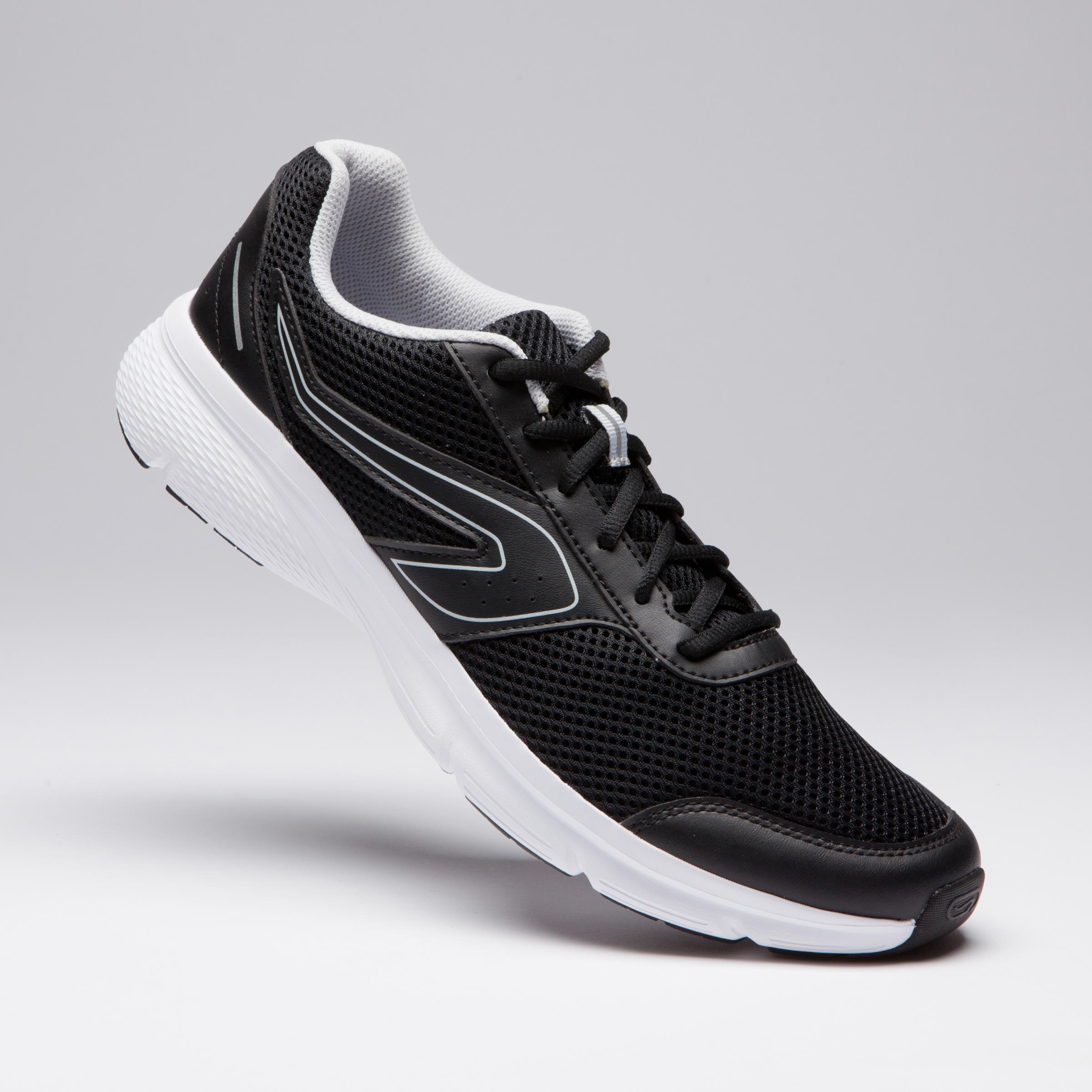gray running sneakers