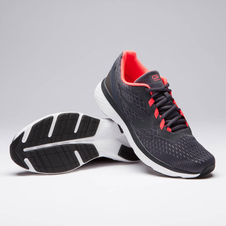 KALENJI RUN SUPPORT WOMEN'S RUNNING SHOES - DARK GREY