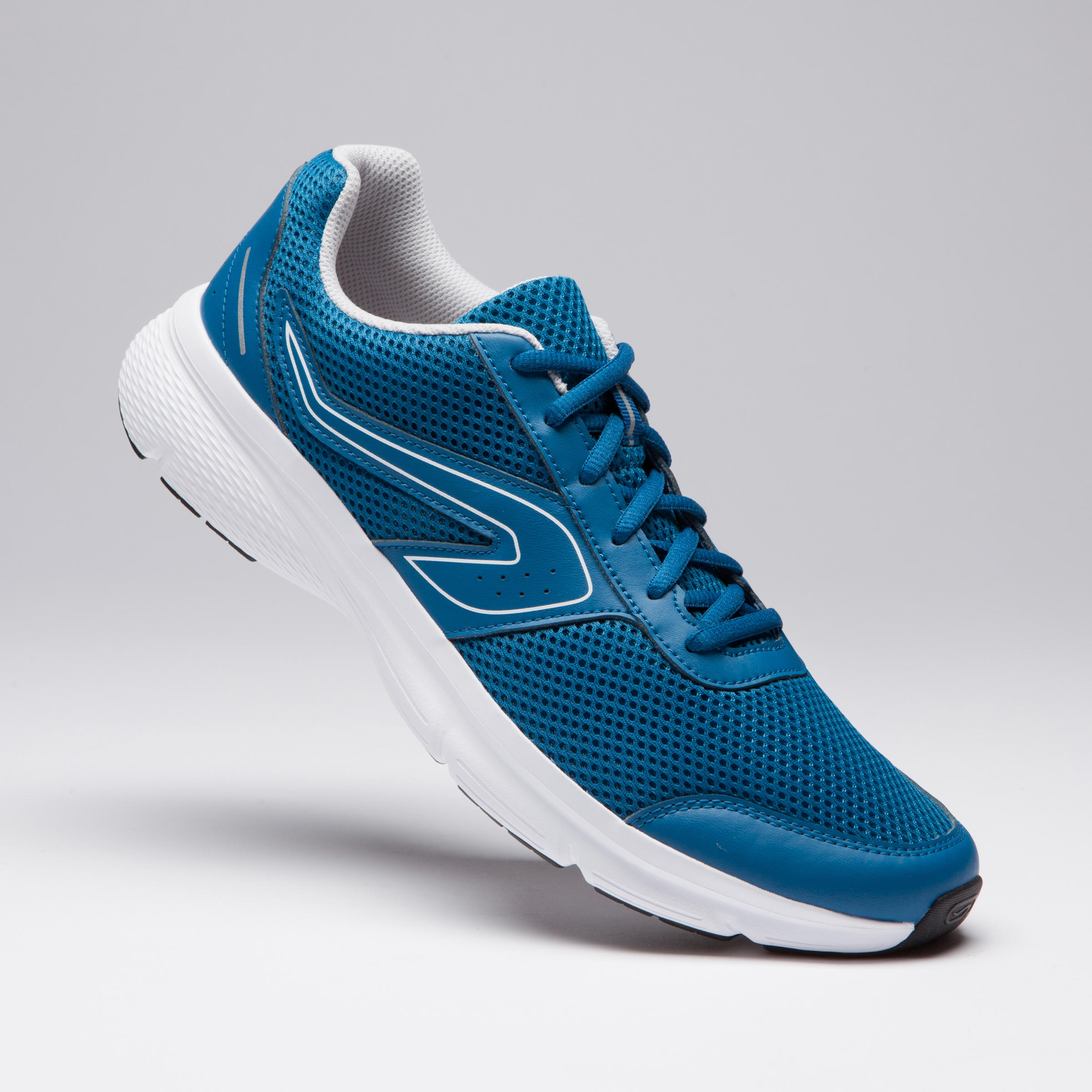 CHAUSSURE JOGGING HOMME RUN CUSHION BLEU PETROLE - Decathlon