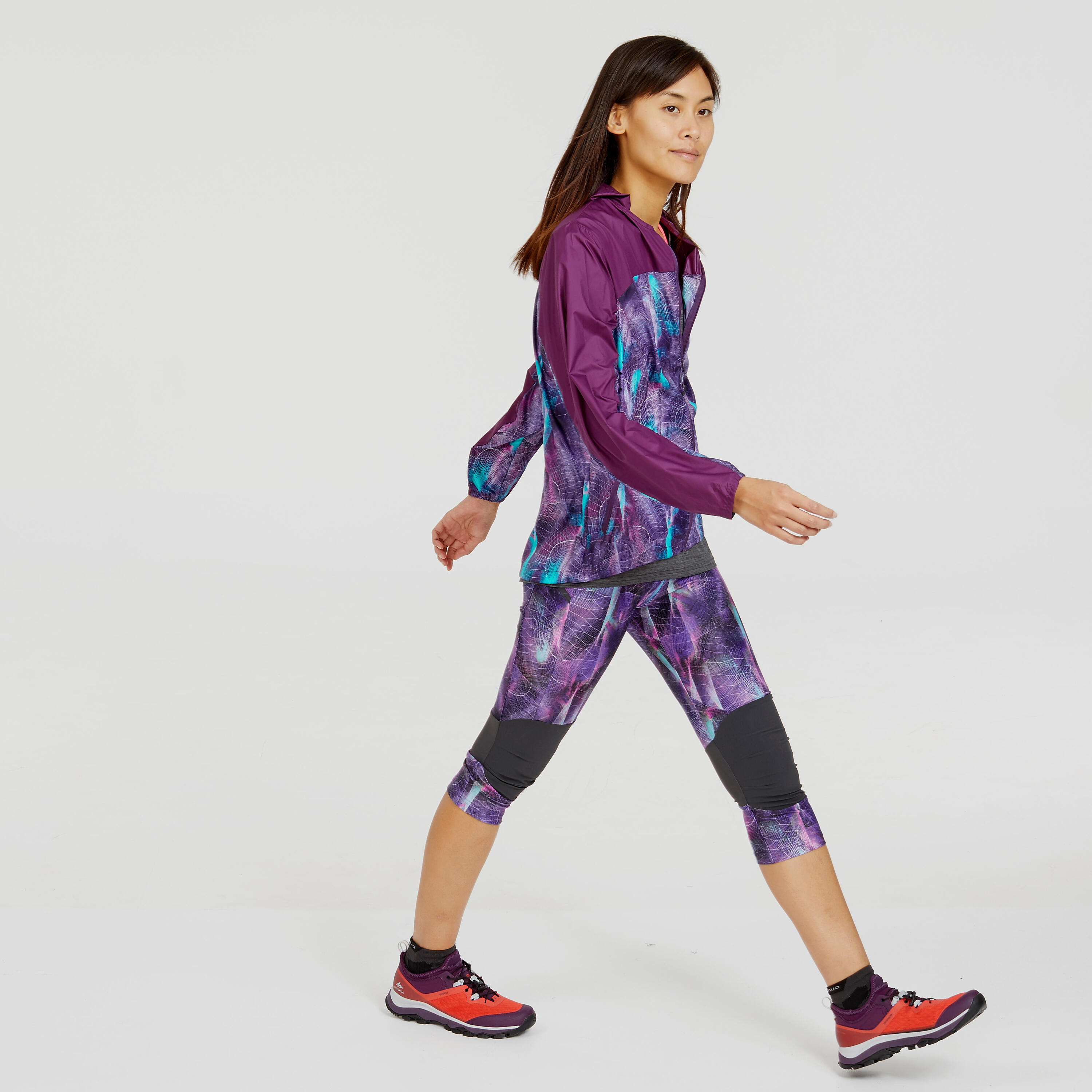 Second Life - Women's Fast Hiking Windproof Jacket FH500 Helium Wind - Purple - FAIR 4/10