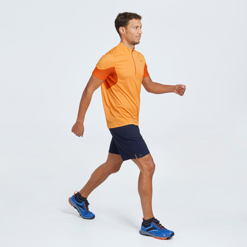 Fast hiking short sleeved Men's FH500 Helium Orange