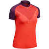 Дамска безшевна тениска с къси ръкави за скоростни преходи FH900, червено/лилаво