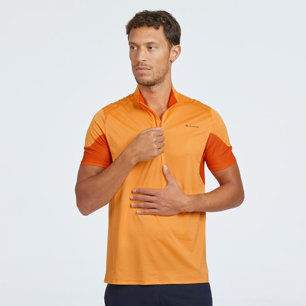 Fast hiking short sleeved Men's FH500 Helium Orange