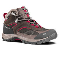 Chaussures imperméables de randonnée montagne - MH100 Mid Marron - Femme