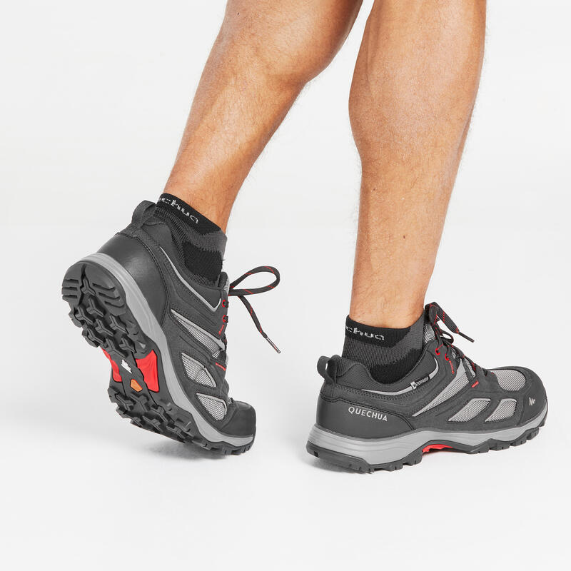 Chaussures de randonnée montagne imperméables, homme MH100 gris