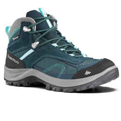 Women’s waterproof mountain walking boots - MH100 Mid - Turquoise