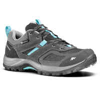 Women’s Waterproof Mountain Walking Shoes - MH100 - Grey/Blue