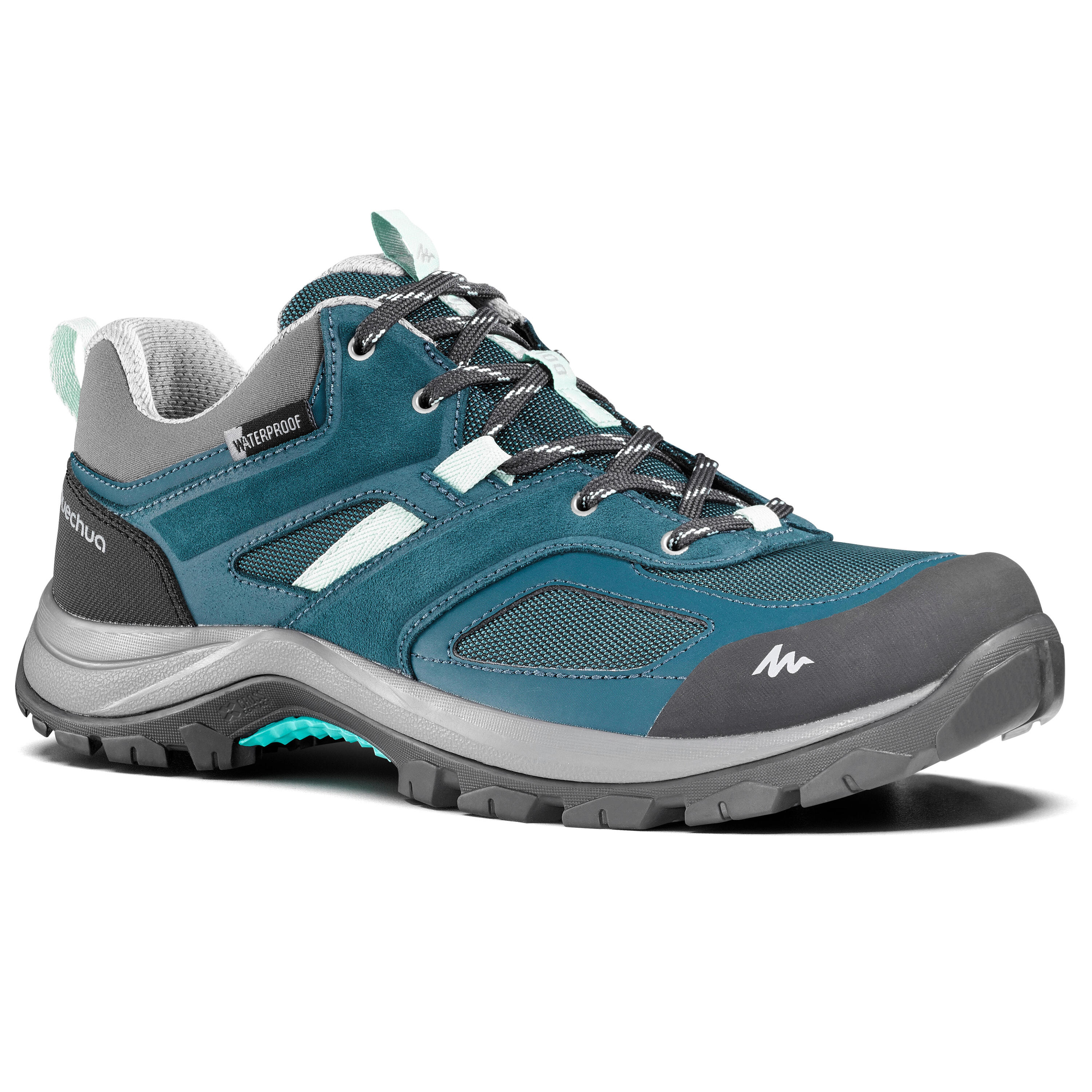 QUECHUA Women's waterproof mountain walking shoes MH100 - Turquoise
