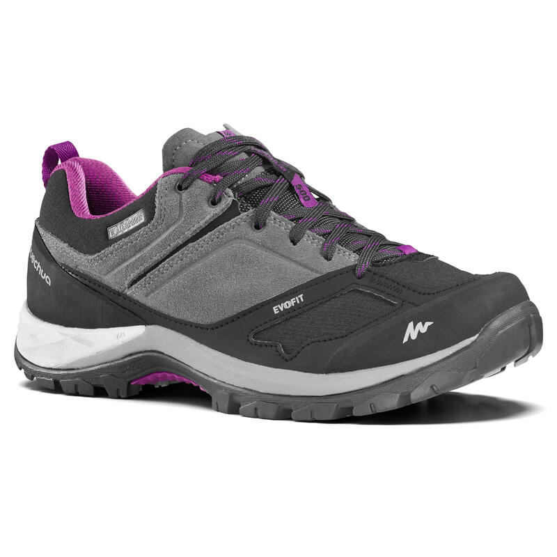 Waterdichte schoenen voor bergwandelen dames MH500 grijs/paars