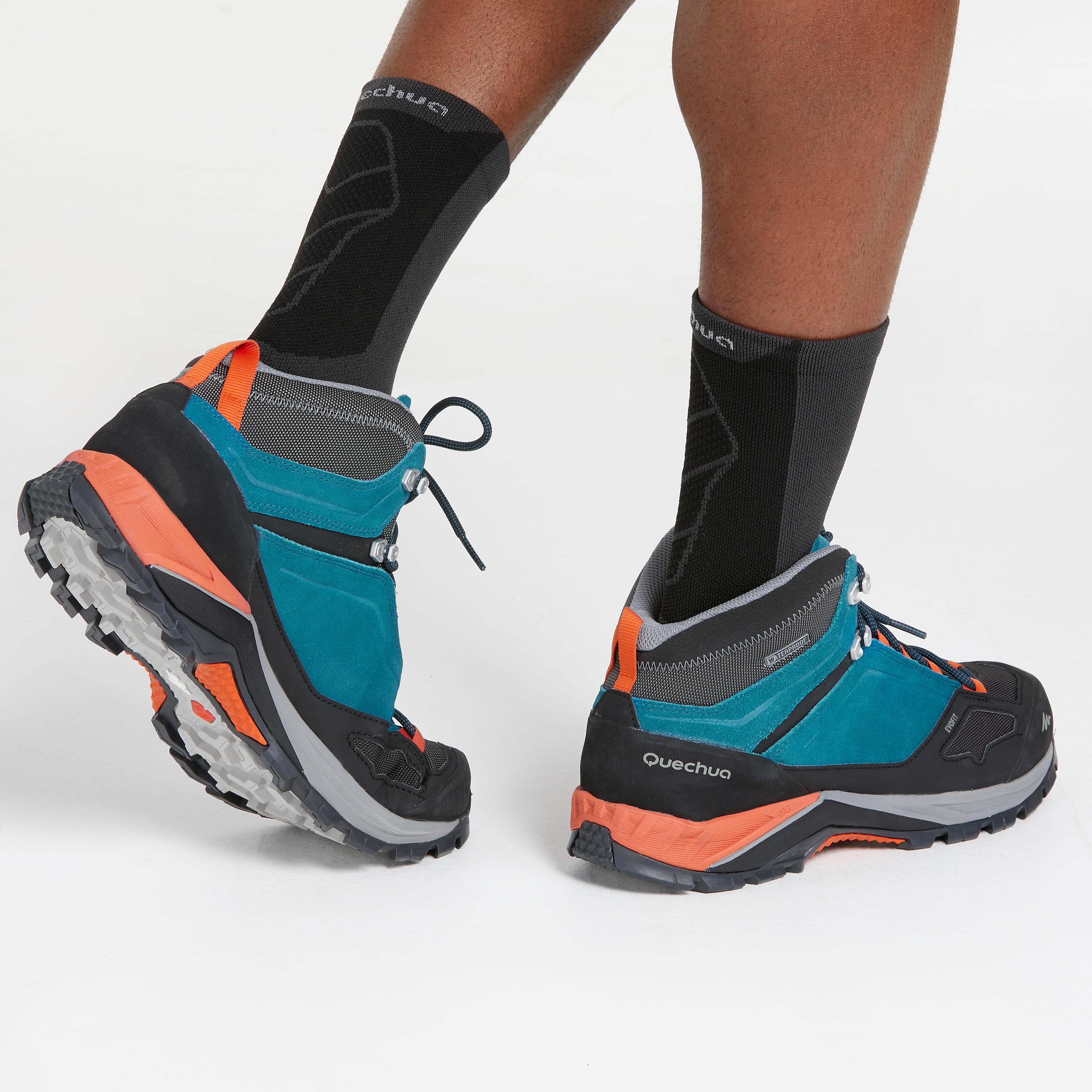 Chaussures imperm ables de randonn e montagne MH500 Mid Bleu