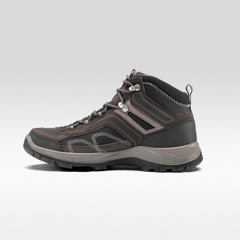 Chaussures de randonnée montagne homme MH100 Mid imperméable marron
