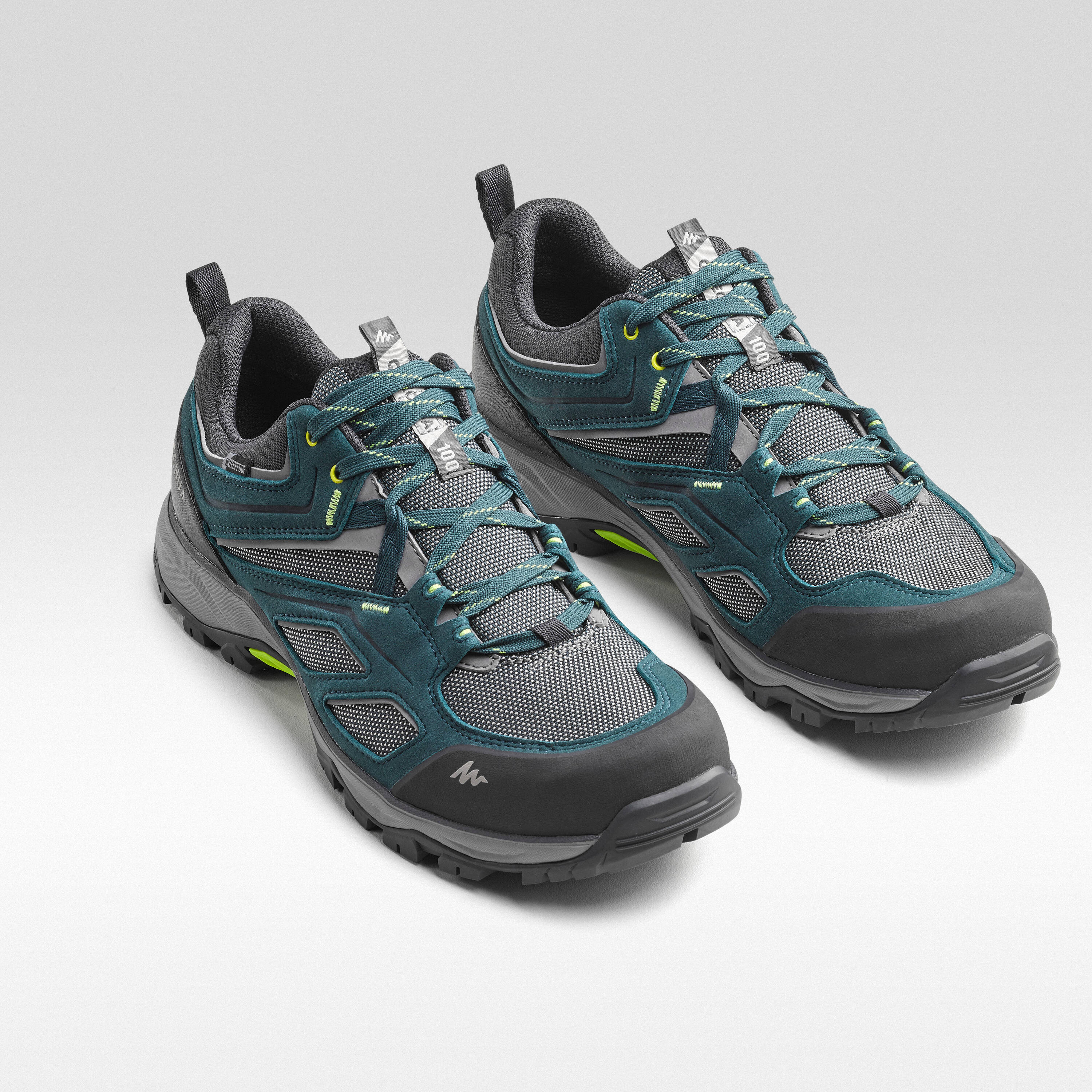 Men Low Ankle Waterproof Hiking Shoes with Non-Slip Outsole Blue - MH100 -  5