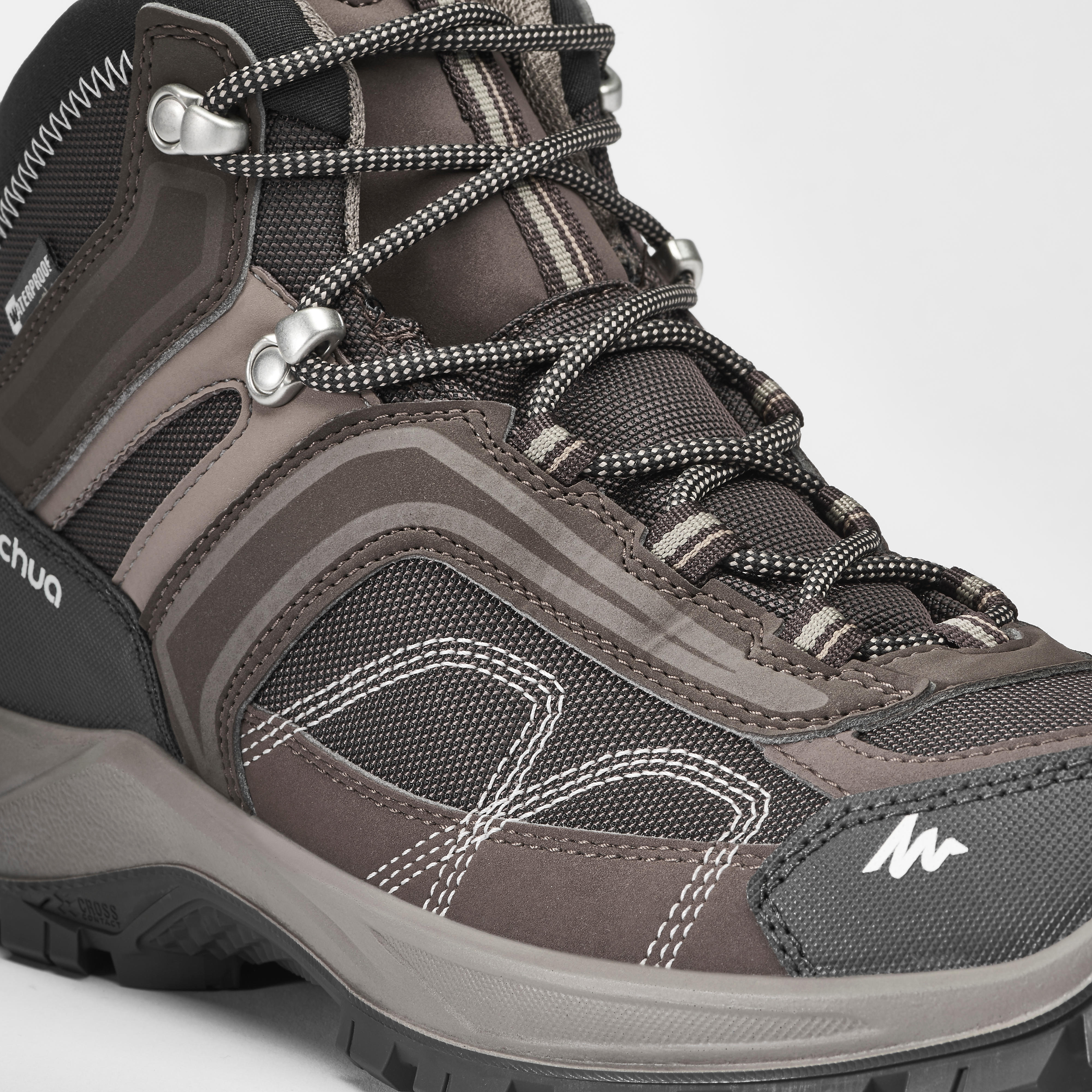 Chaussures de randonnee montagne homme MH100 Mid impermeable marron Decathlon