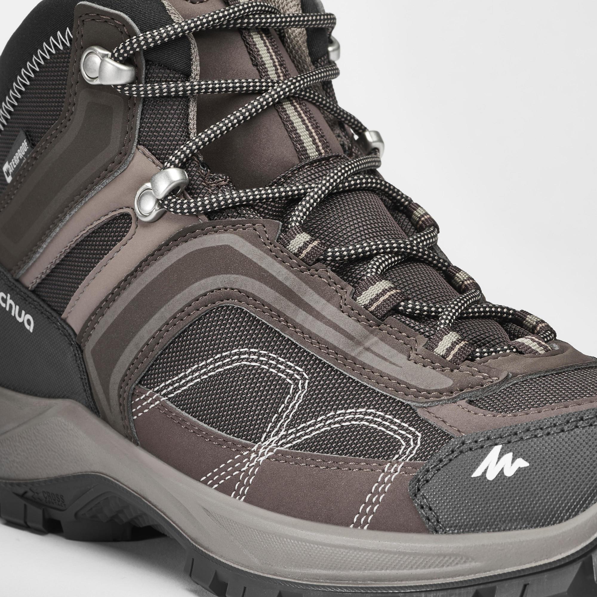 Men's MH100 Mid waterproof mountain hiking boots brown