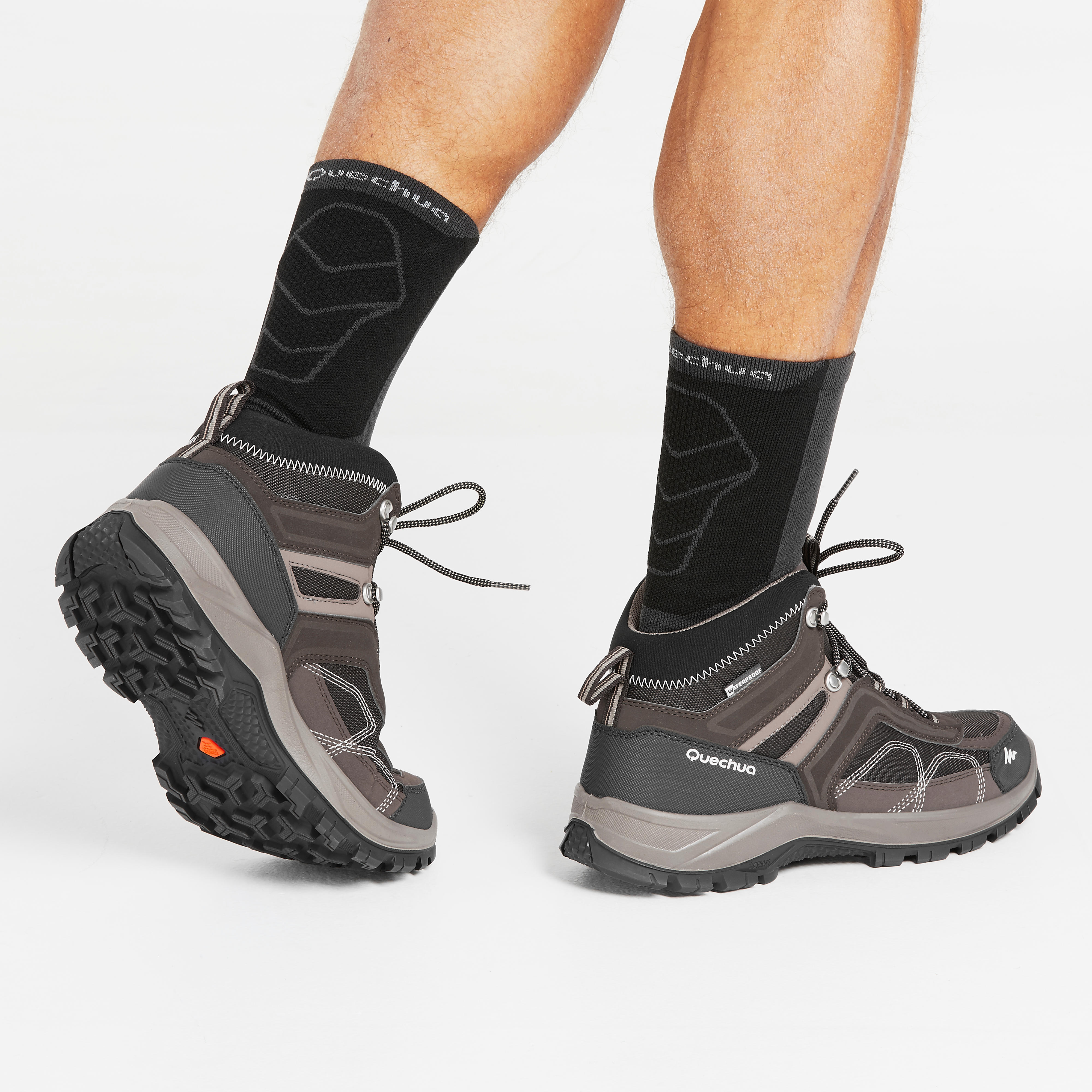 Men’s Hiking Shoes (Mid Ankle) MH100 Waterproof - Brown