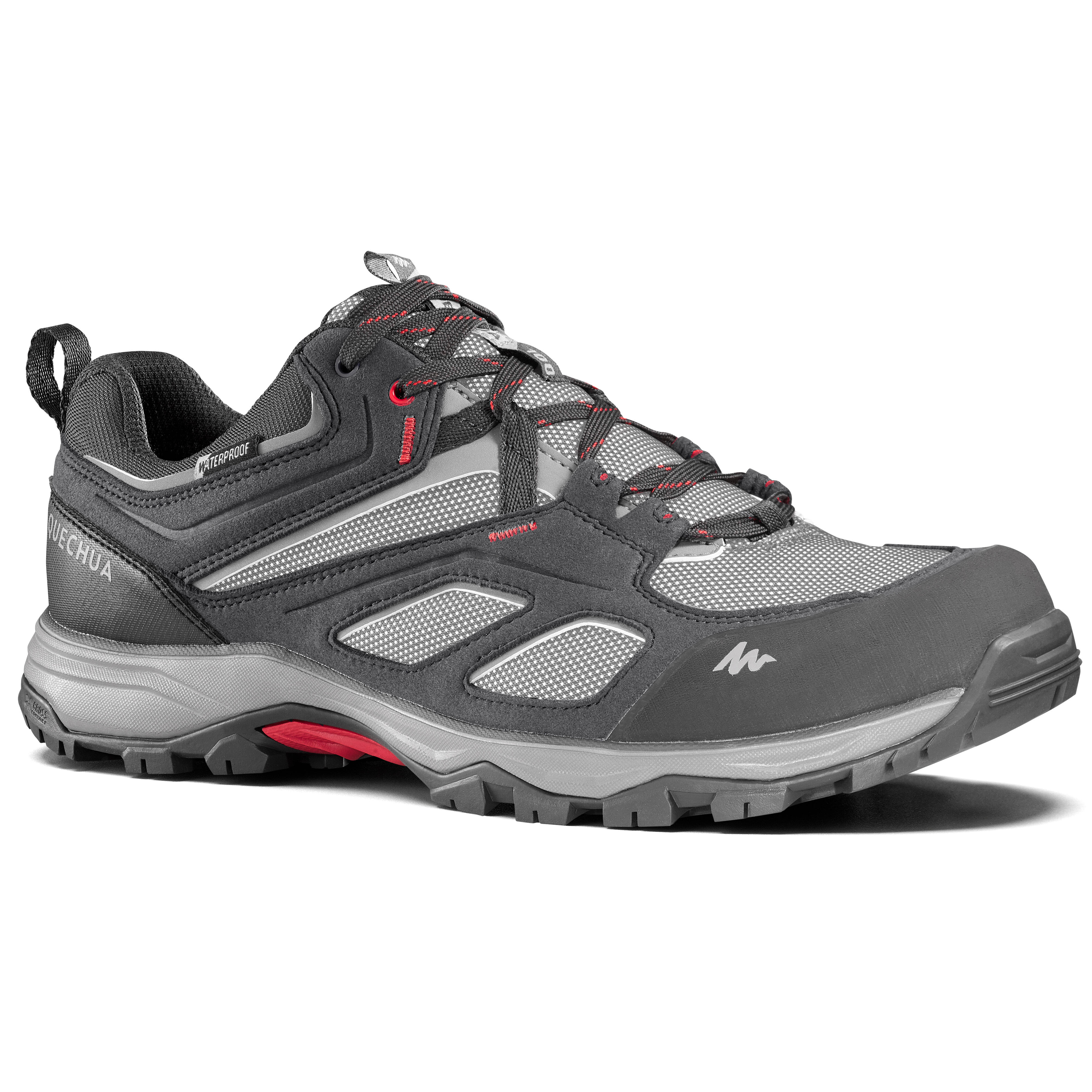 Men's waterproof mountain hiking shoes MH100 Grey