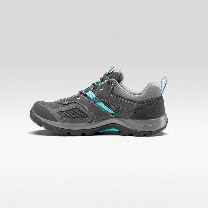 Chaussures imperméables de randonnée montagne - MH100 Gris/Bleu - Femme