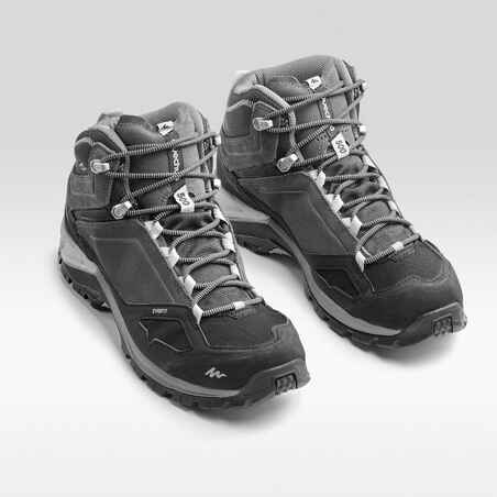 Men's waterproof walking boots - MH500 mid - Black