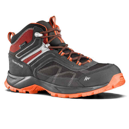 Cipele za planinarenje MH100 MID vodonepropusne muške sive/narančaste