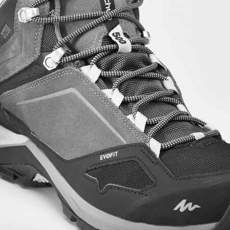 Men's waterproof walking boots - MH500 mid - Black