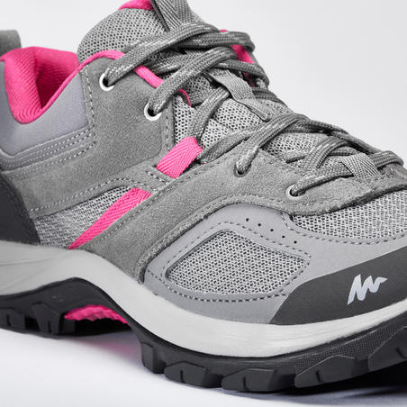 Chaussures de randonnée montagne - MH100 Gris/Rose - Femme