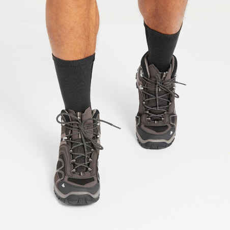 Men’s mountain walking mid waterproof shoes MH100 – brown