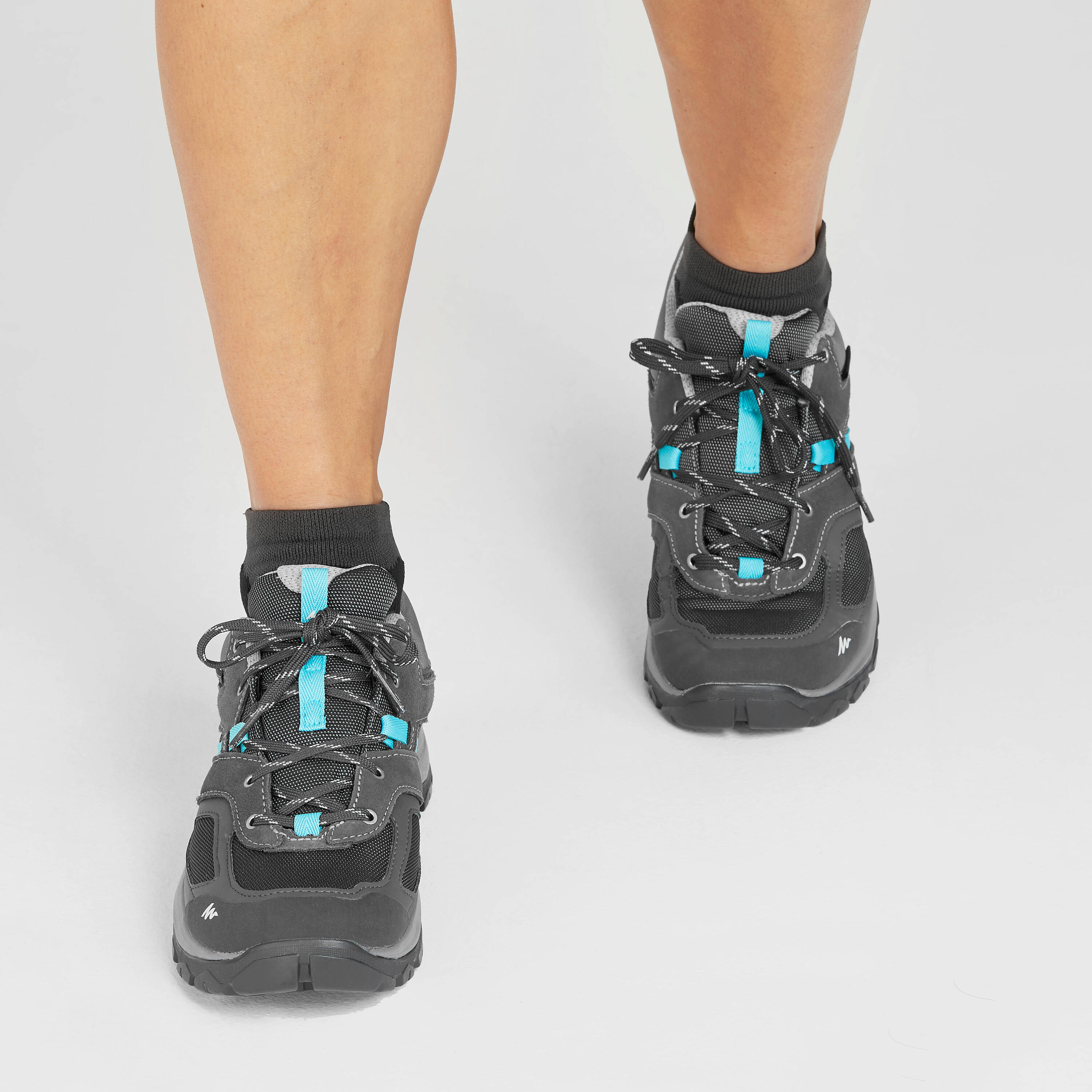 Women Low Ankle Waterproof Hiking Shoes with Non-Slip Outsole Grey - MH100 -  2