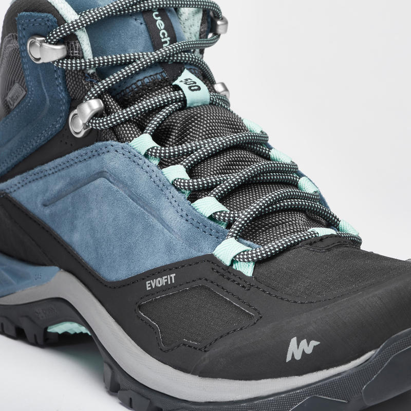 Women's waterproof mountain hiking shoes - MH500 Mid - Blue - Decathlon