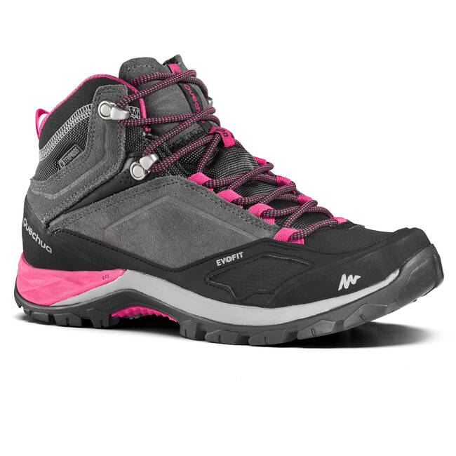Buy Women's Hiking Shoe WATERPROOF (Mid Ankle) MH500 - Grey Online
