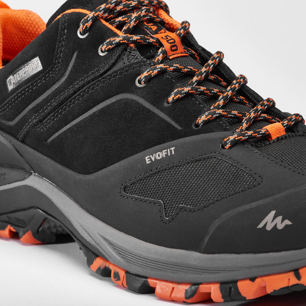 Men's waterproof mountain walking shoes - MH500 - Black