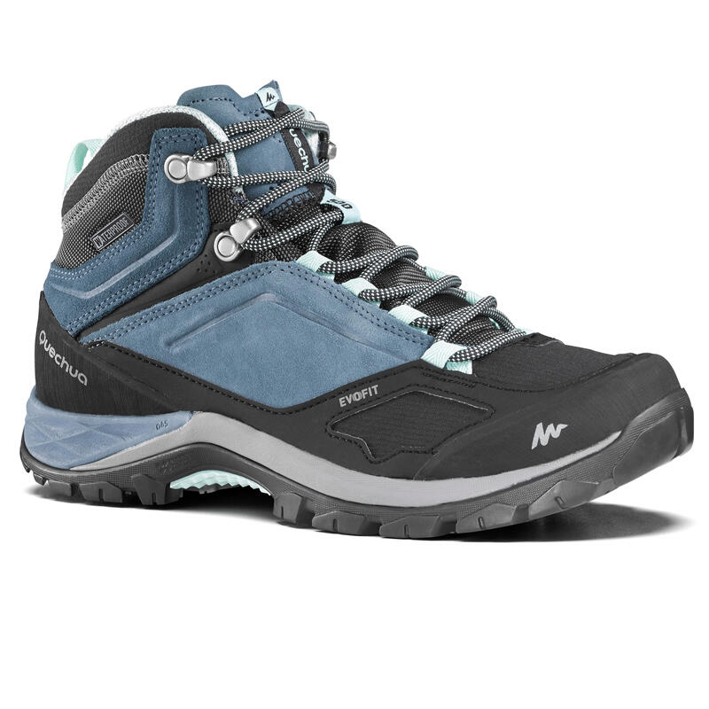 Chaussures imperméables de randonnée montagne - MH500 Mid Bleu - Femme