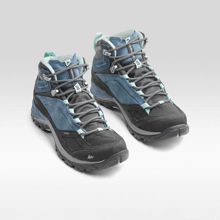 Women's waterproof walking boots - MH500 mid - Blue
