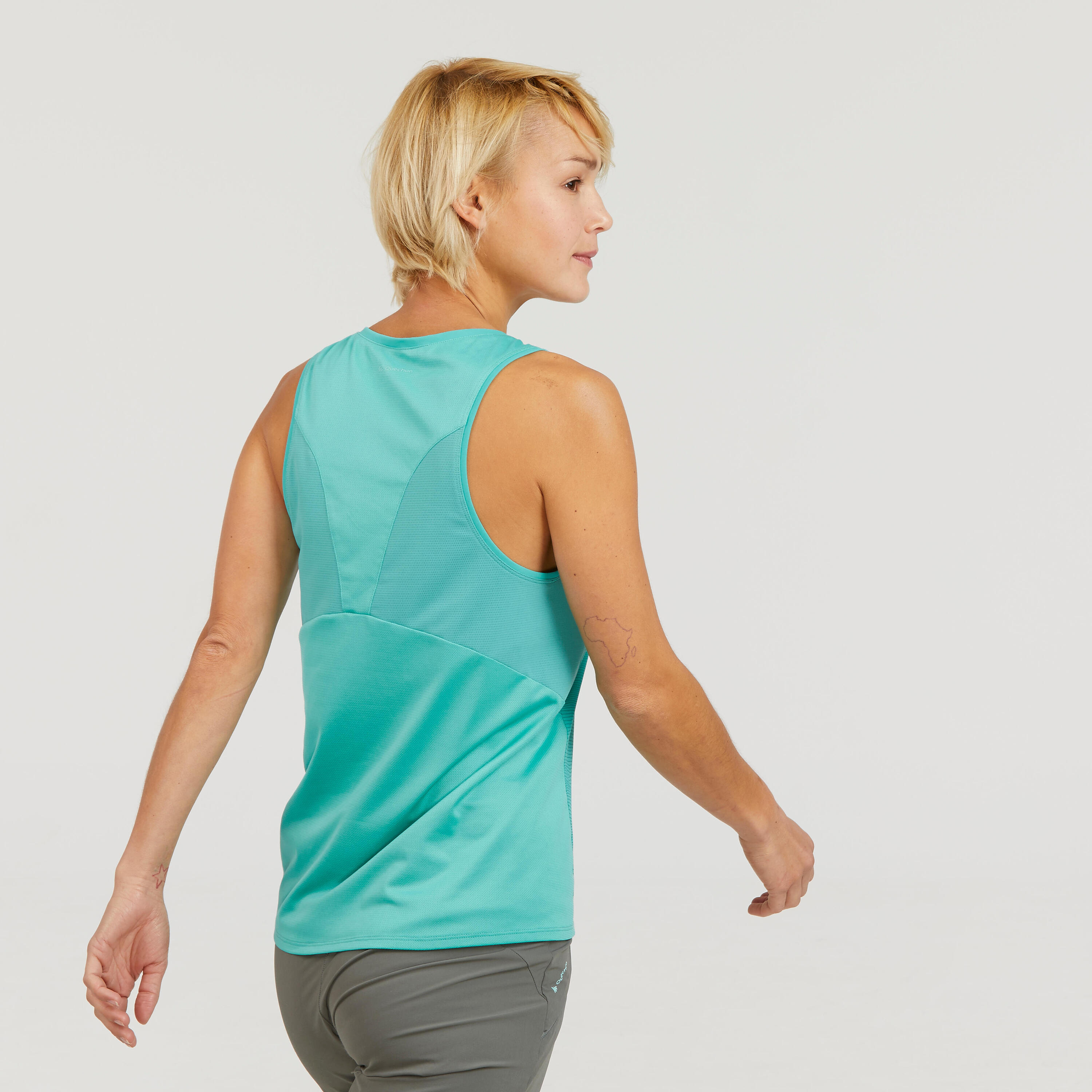 Débardeur de randonnée montagne Femme MH500 Bleu caraibes 3/9