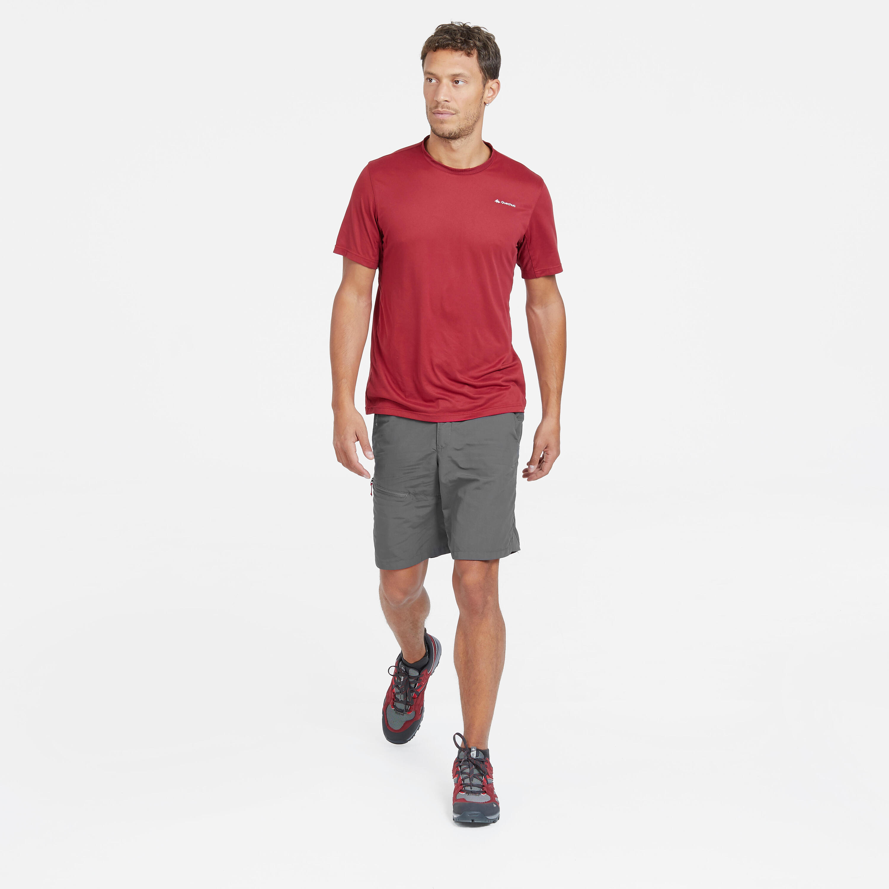 Pantalón Corto de Montaña y Trekking Hombre Quechua MH100 gris 4/5