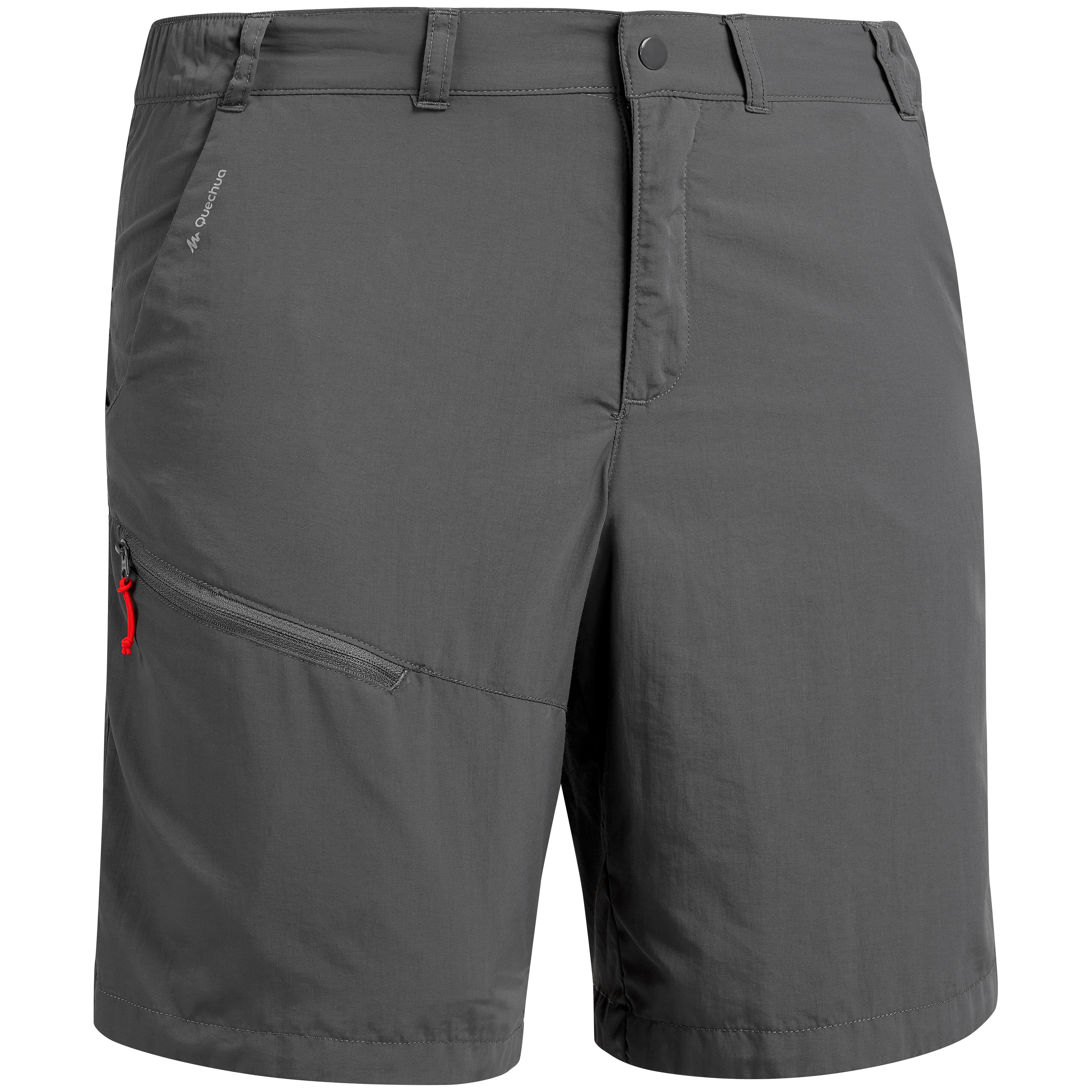Pantaloneta de Montaña y Trekking, Quechua, MH 100, Hombre, Gris Antracita  - Decathlon