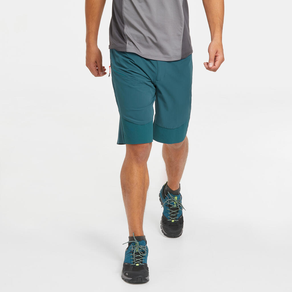 MH500 men's long mountain walking shorts - Blue